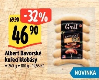 Bavorská klobása kuřecí Albert Gril