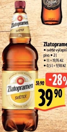 Pivo světlé výčepní 10° Zlatopramen