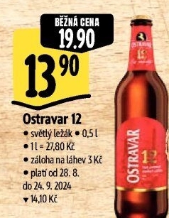 Pivo světlý ležák 12° Ostravar