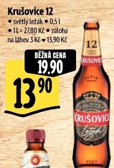 Pivo světlý ležák Královský 12° Krušovice