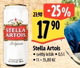 Pivo světlý ležák Stella Artois