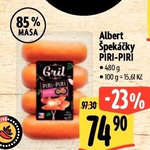 Špekáčky Piri-Piri Albert Gril