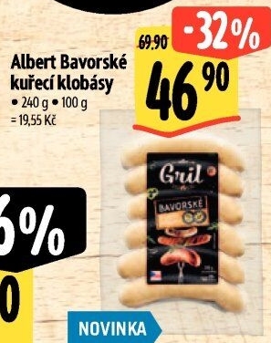 Bavorská klobása kuřecí Albert Gril