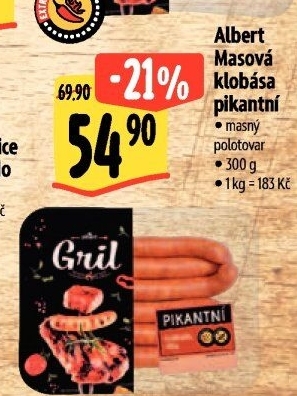 Klobása masová pikantní Albert Gril