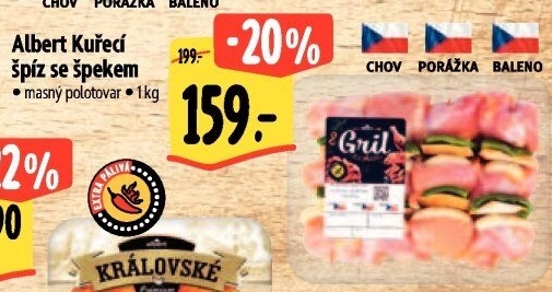 Kuřecí špíz se špekem Albert