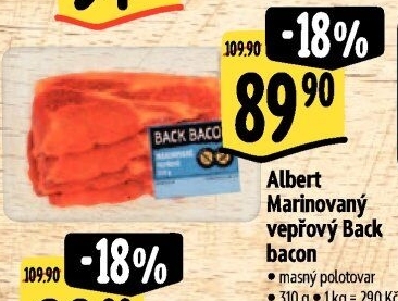 Marinovaný vepřový Back Bacon Albert Gril