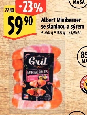 Miniberner se slaninou a sýrem Albert Gril