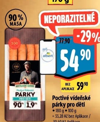 Párky vídeňské poctivé dětské Kostelecké uzeniny