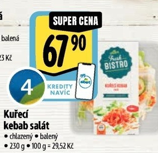 Salát kuřecí kebab Albert Fresh Bistro