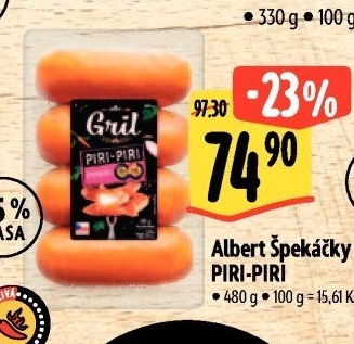 Špekáčky Piri-Piri Albert Gril