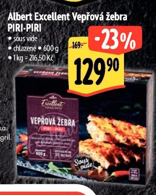 Vepřová žebra Piri-Piri Sous vide Albert Excellent
