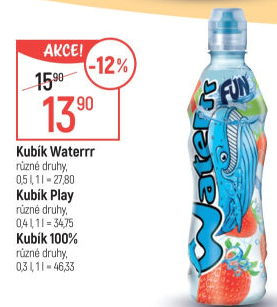 Ochucená voda Waterrr Kubík