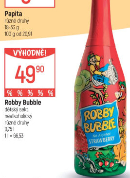 Sekt nealkoholický dětský Robby Bubble