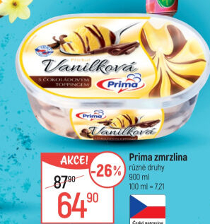 Zmrzlina ve vaničce Prima