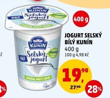 Bílý jogurt selský Mlékárna Kunín