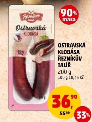 Ostravská klobása Řezníkův talíř