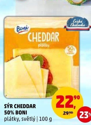 Sýr Cheddar 50% Boni