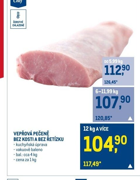 VEPŘOVÁ PEČENĚ BEZ KOSTI A BEZ ŘETÍZKU