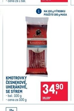 Kmotrovky česnekové, uherákové, se sýrem