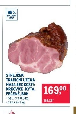 Strejček tradiční uzená masa bez kosti: krkovice, kýta, pečeně, bok