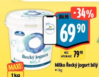 Bílý jogurt řecký 0% Milko