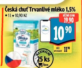 Mléko trvanlivé Česká chuť - 1,5% polotučné