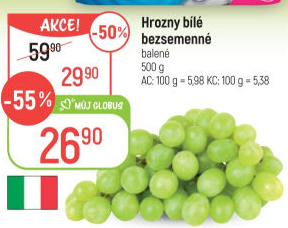 Hrozny bílé bezsemenné