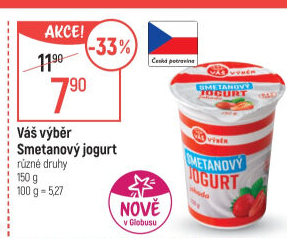 Ochucený jogurt smetanový Váš Výběr