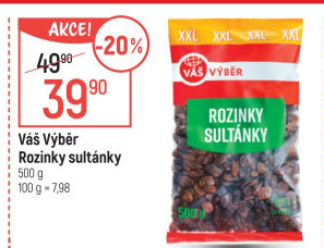 Rozinky sušené Sultánky Váš Výběr