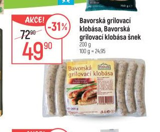 Bavorská grilovací klobása, Bavorský grilovací klobása šnek