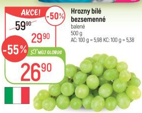 Hrozny bílé bezsemenné