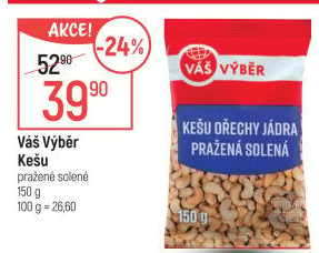 Kešu pražené Váš Výběr