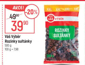 Rozinky sušené Sultánky Váš Výběr