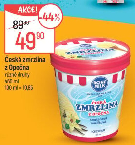 Zmrzlina v kelímku Česká zmrzlina z Opočna Bohemilk