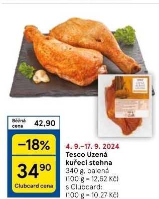 Kuřecí stehna uzená Tesco