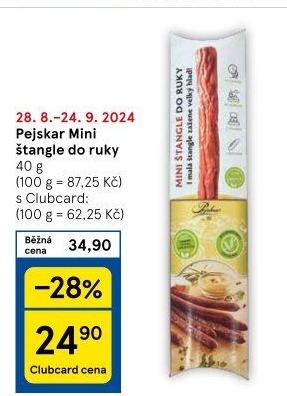 Minisalámek štangle do ruky Pejskar