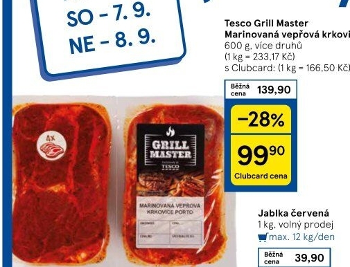 Vepřová krkovice marinovaná Grill Master Tesco