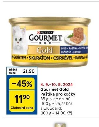 Gourmet Gold Paštika pro kočky