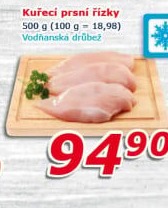 Kuřecí prsní řízky mražené Vodňanské kuře