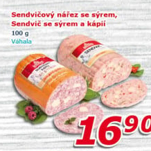 Nářez sendvičový se sýrem Váhala