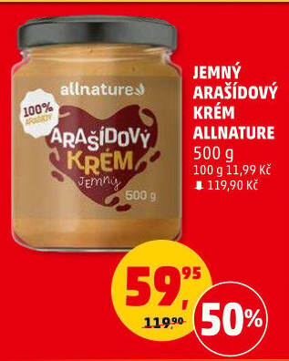 Arašídový krém Allnature