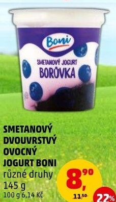 Jogurt smetanový ovocný Boni