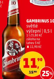 Pivo světlé výčepní Originál 10° Gambrinus