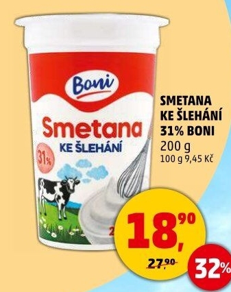 Smetana ke šlehání Boni 31%