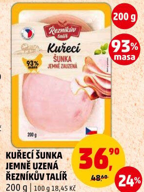 Šunka kuřecí jemně uzená Řezníkův talíř