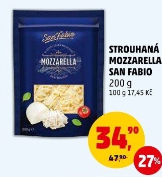 Sýr Mozzarella strouhaná San Fabio