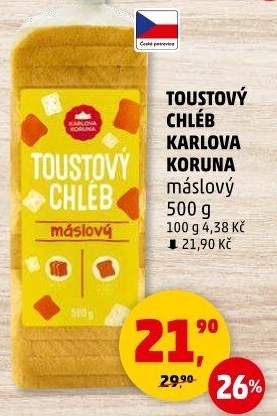 Toustový chléb Karlova Koruna