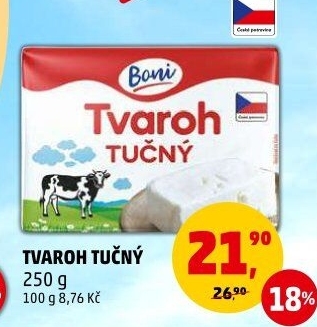 Tvaroh tučný Boni