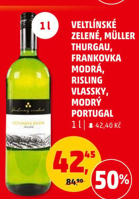 Víno Veltlínské zelené