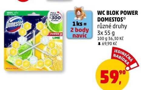 WC blok tuhý Power 5 Domestos